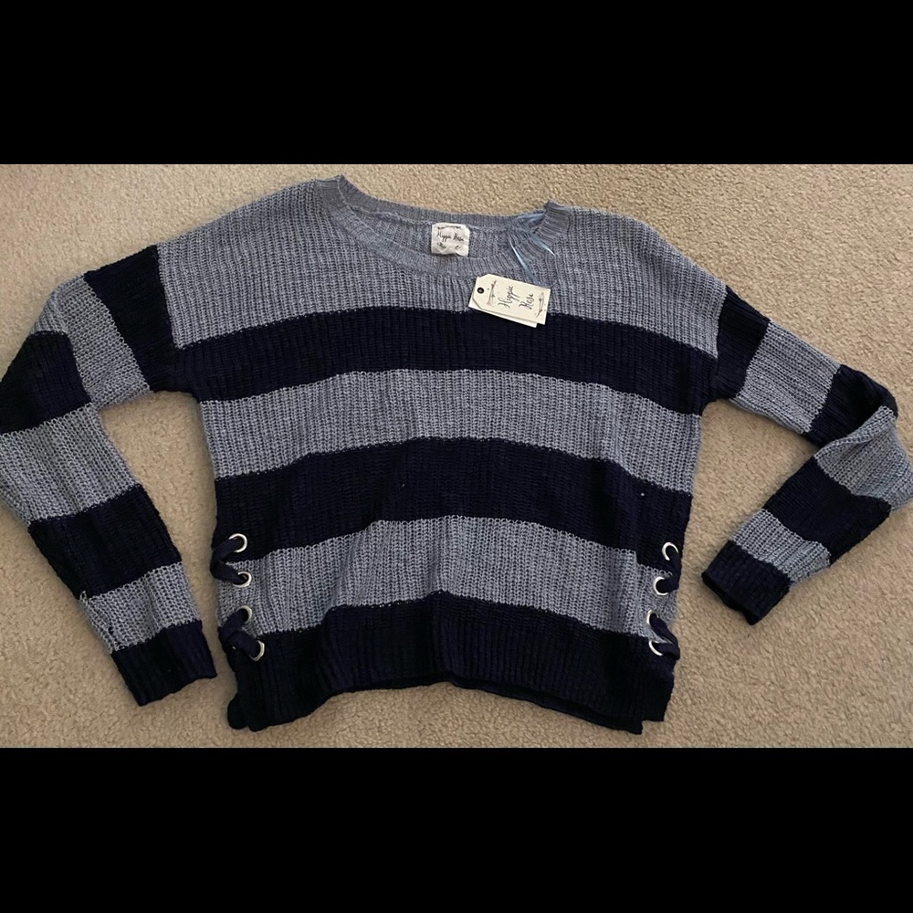 Cropped sweater striped